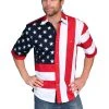 Scully Rangewear Mens Red 100% Cotton S/S USA Flag Western Shirt