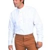 Scully RangeWear Mens White 100% Cotton Ribbed L/S Pullover Western Shirt