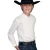 Scully Rangewear Boys White 100% Cotton L/S Tuxedo Front Shirt