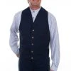 Scully Mens Navy 100% Cotton Canvas Vest