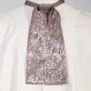 Scully Mens Taupe 100% Silk Floral Puff Necktie