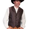 Scully Rangewear Mens Brown Polyester Paisley Old West Vest