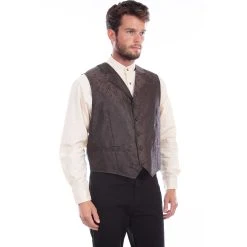 Scully Men's Rangewear Paisley Vest - Brown