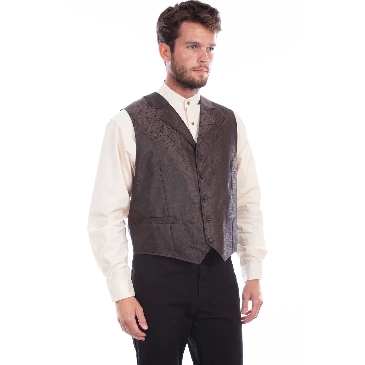 Scully Men's Rangewear Paisley Vest - Brown