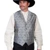 Scully Mens Gray Polyester Classic Paisley Vest