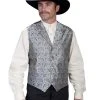 Scully Men's Rangewear Paisley Vest - Grey
