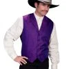 Scully Rangewear Mens Purple Polyester Paisley Old West Big Vest
