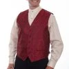 Scully Mens Red Polyester Paisley Vest