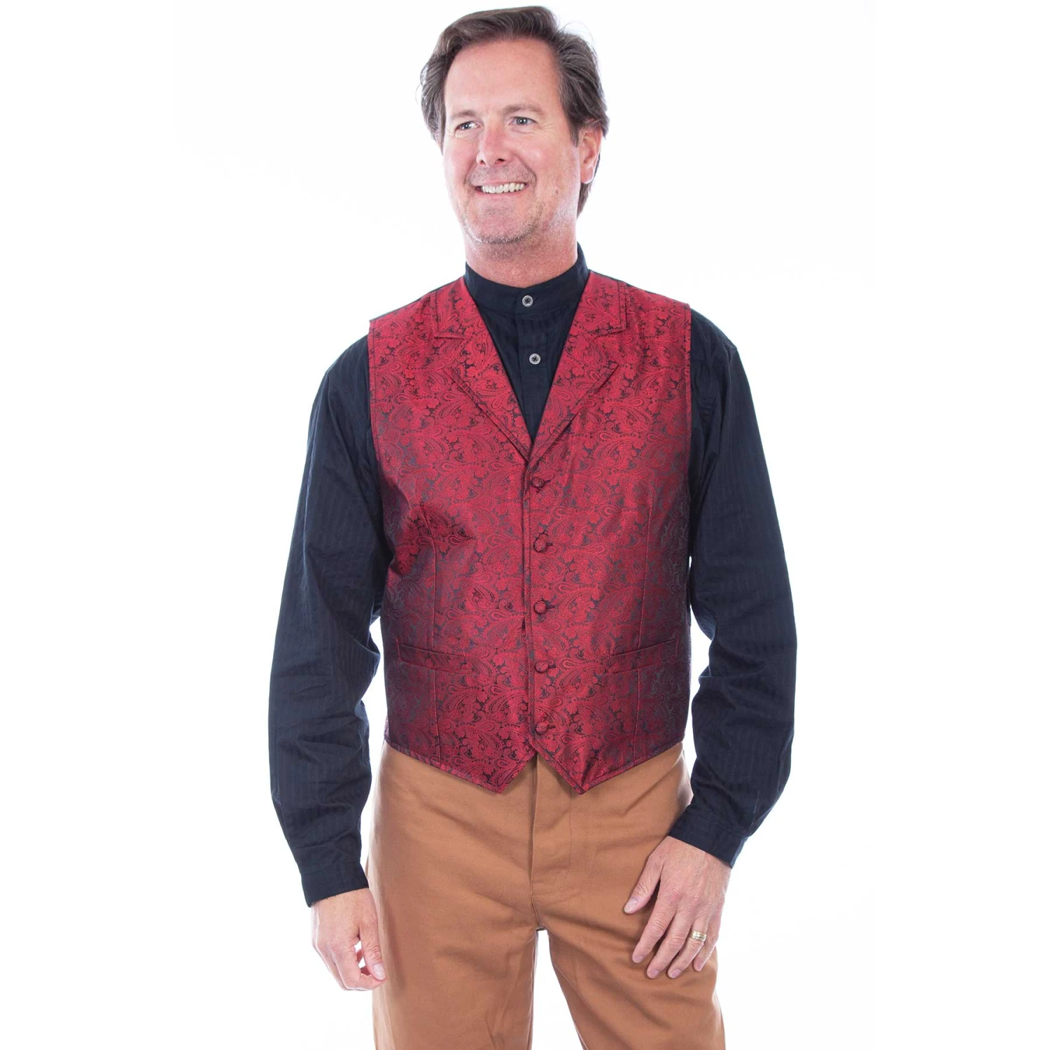 Scully Men's Rangewear Paisley Vest - Red - Image 2