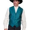 Scully Men's Rangewear Paisley Vest - Teal