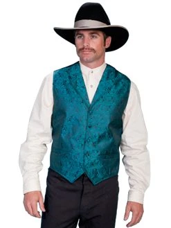 Scully Men's Rangewear Paisley Vest - Teal