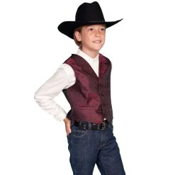 Scully Children's Rangewear Paisley Vest - Burgundy