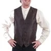 Scully Mens Brown Polyester Paisley Vest