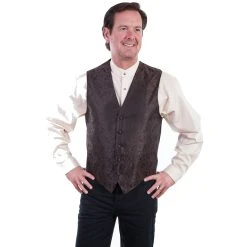 Scully Men's Rangewear Classic Paisley Vest - Brown