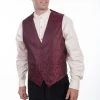 Scully Mens Burgundy Polyester Vintage Vest
