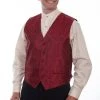 Scully Mens Red Polyester Paisley Vest