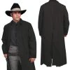 Scully RangeWear Mens Black 100% Cotton Long Overcoat Duster Coat