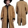 Scully RangeWear Mens Brown 100% Cotton Long Overcoat Duster Coat