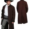 Scully RangeWear Mens Walnut 100% Cotton Long Overcoat Duster Coat