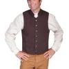 Scully RangeWear Mens Walnut 100% Cotton Work Western Canvas Vest