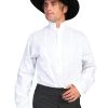 Scully RangeWear Mens White 100% Cotton Victorian L/S Pullover Western Shirt