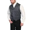 Scully Rangewear Mens Black Polyester Old Time Double Pinstripe Vest