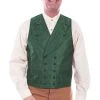 Scully Mens Emerald Polyester Wide Lapel DB Vest