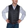 Scully Mens Black Polyester Diamond Vest