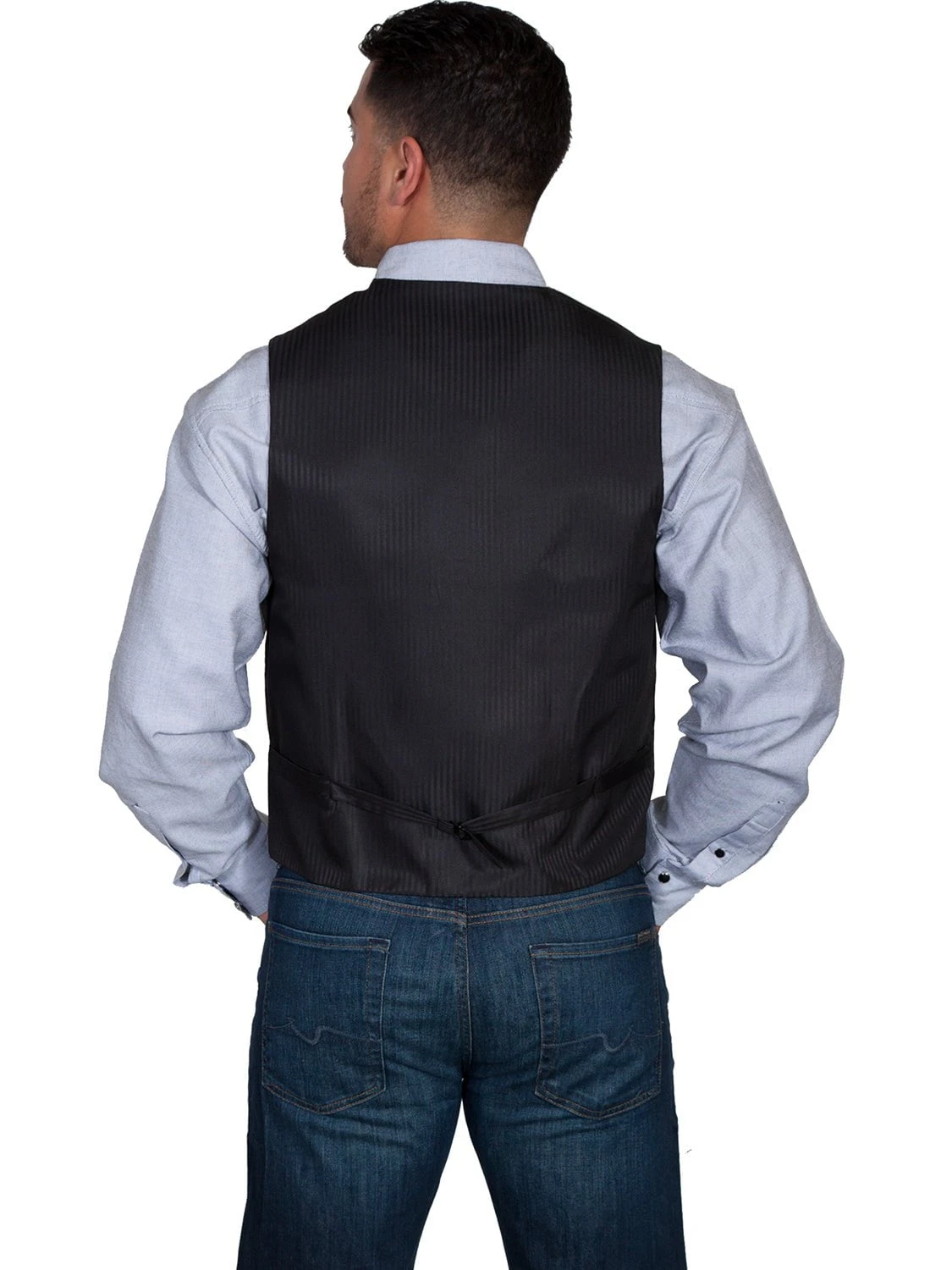 Scully Mens Black Polyester Diamond Vest - Image 3