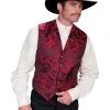 Scully Mens Red Polyester Dragon Vest