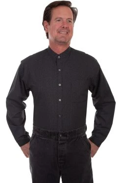 Scully Mens Black 100% Cotton Square L/S Shirt