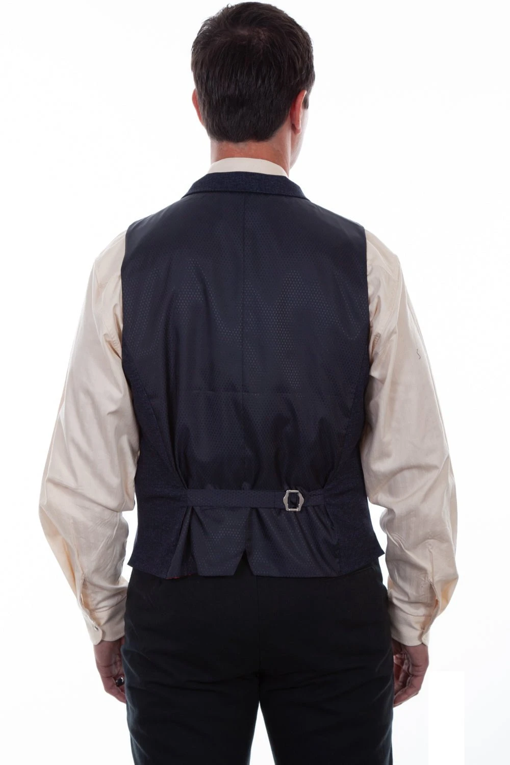 Scully Mens Blue Cotton Blend Banker Vest Vest - Image 2