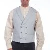 Scully Mens Light Grey Polyester Mini Herringbone Vest