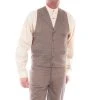 Scully Mens Brown Cotton Blend Herringbone Vest