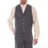 Scully Mens Charcoal Cotton Blend Herringbone Vest