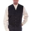 Scully Mens Black 100% Silk Notched Lapels Vest