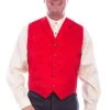 Scully Mens Red 100% Silk Notched Lapels Vest