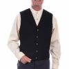 Scully Mens Black Wool Blend Western Vest