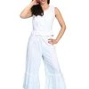 Scully RangeWear Womens White 100% Cotton Ruffle Crochet Lace Pants Bloomers