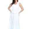 Scully RangeWear Womens White 100% Cotton Crochet Lace Sleeveless Petticoat