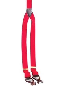 Scully Womens Red Elastic Leather Suspenders