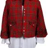 Scully Womens Red 100% Wool Tartan Plaid Jacket