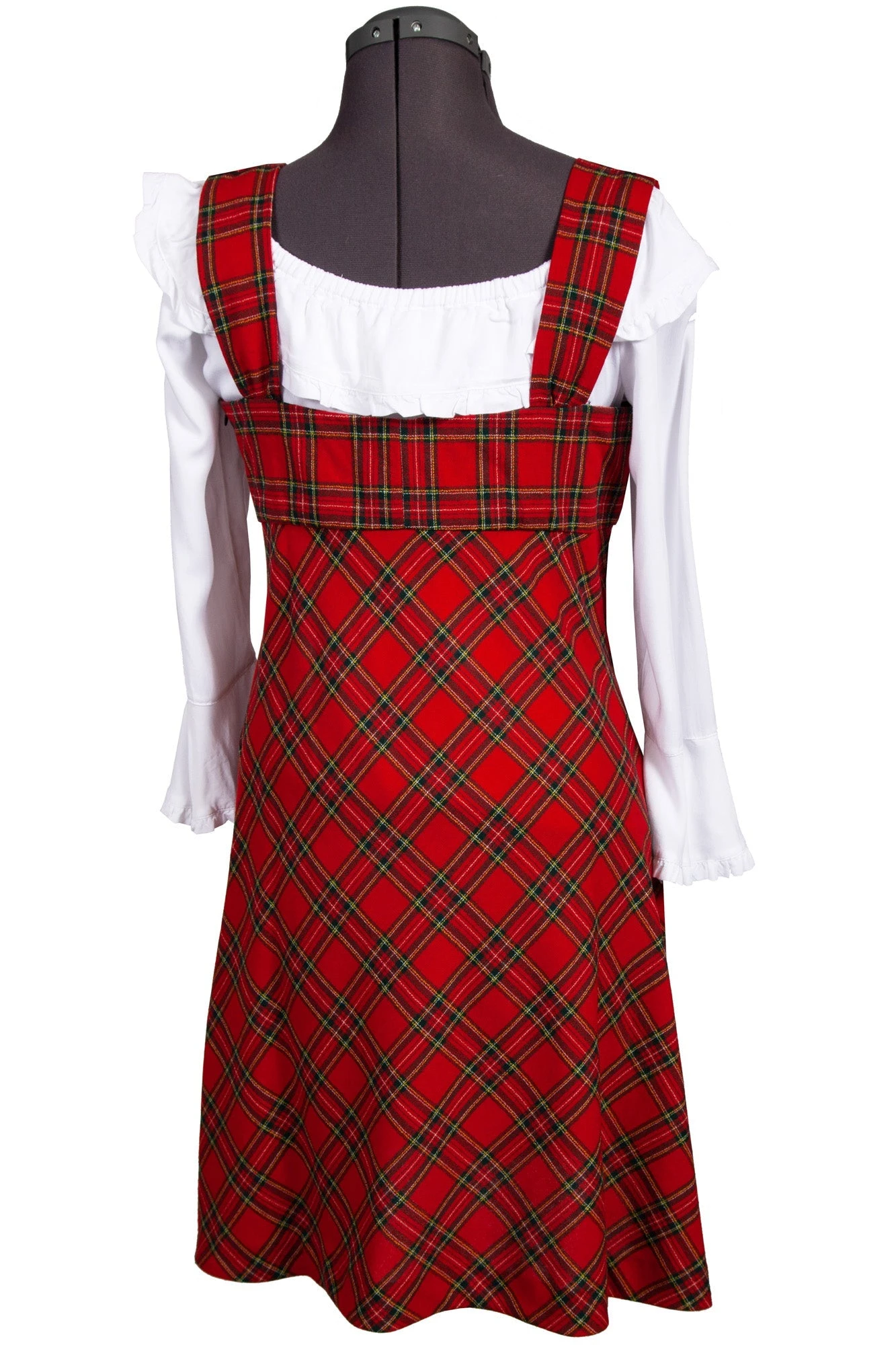 Scully Womens Red 100% Wool Tartan Plaid S/L Dress - Image 2