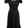 Scully Womens Black 100% Cotton Solid Eyelet S/S Dress