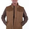 Scully Mens Tan 100% Cotton Snap Quilted Vest